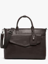 Leather Flandres Briefcase 1 Compartment Flandres Etrier Brown flandres EFLA8231