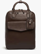 Sac  Dos Business Flandres 1 Compartiment Cuir Etrier Marron flandres EFLA8271